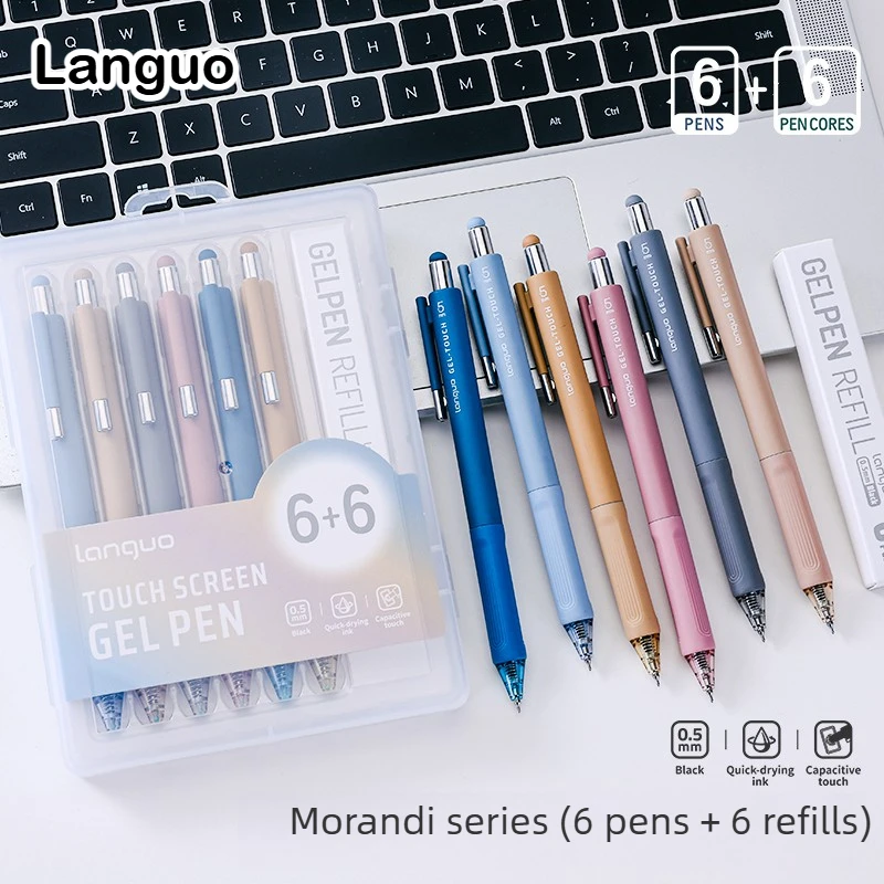 

LANGUO Multifunction Stylus Gel Pen 0.5mm Ballpoint Pen for Writing Click Touch Screen Pen School Office Supplies Stationery