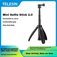 TELESIN Mini Quick Release Selfie Stick universal Tripod Portable Adjustable Length for GoPro/Insta360/DJI Osmo accessories