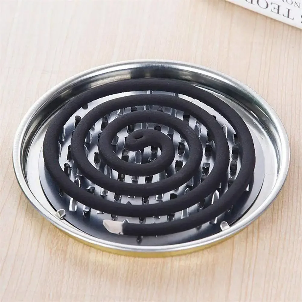 Metal Holder Mosquito Coil Holder Box Mosquito Spiral Holder with Lid Metal Mosquito Sandalwood Incense Coil Burner