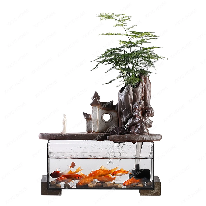 Creative Ecological Circulation Water Fish Globe Aquarium Landscape Desktop Small Decorative Ornaments