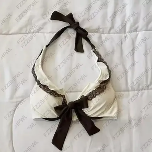 Imagen 2 del producto Conjunto de Bikini Retro bonito para mujer, traje informal Y2K Harajuku estético Hip-hop de verano con lunares, falda para la playa Kawaii ajustada, novedad de 2025