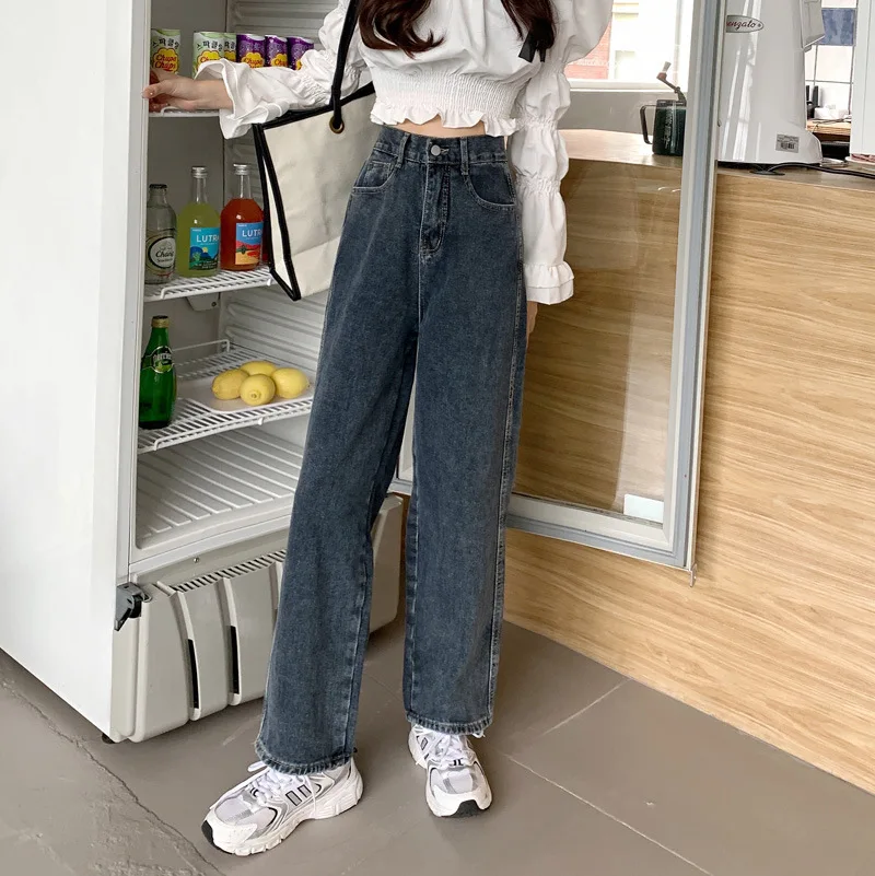 

Women'S Straight Classic Jeans Thermal Winter Warm Fleece Lined Thickened Female Denim Fashion Comfortable Cozy Soft Plush