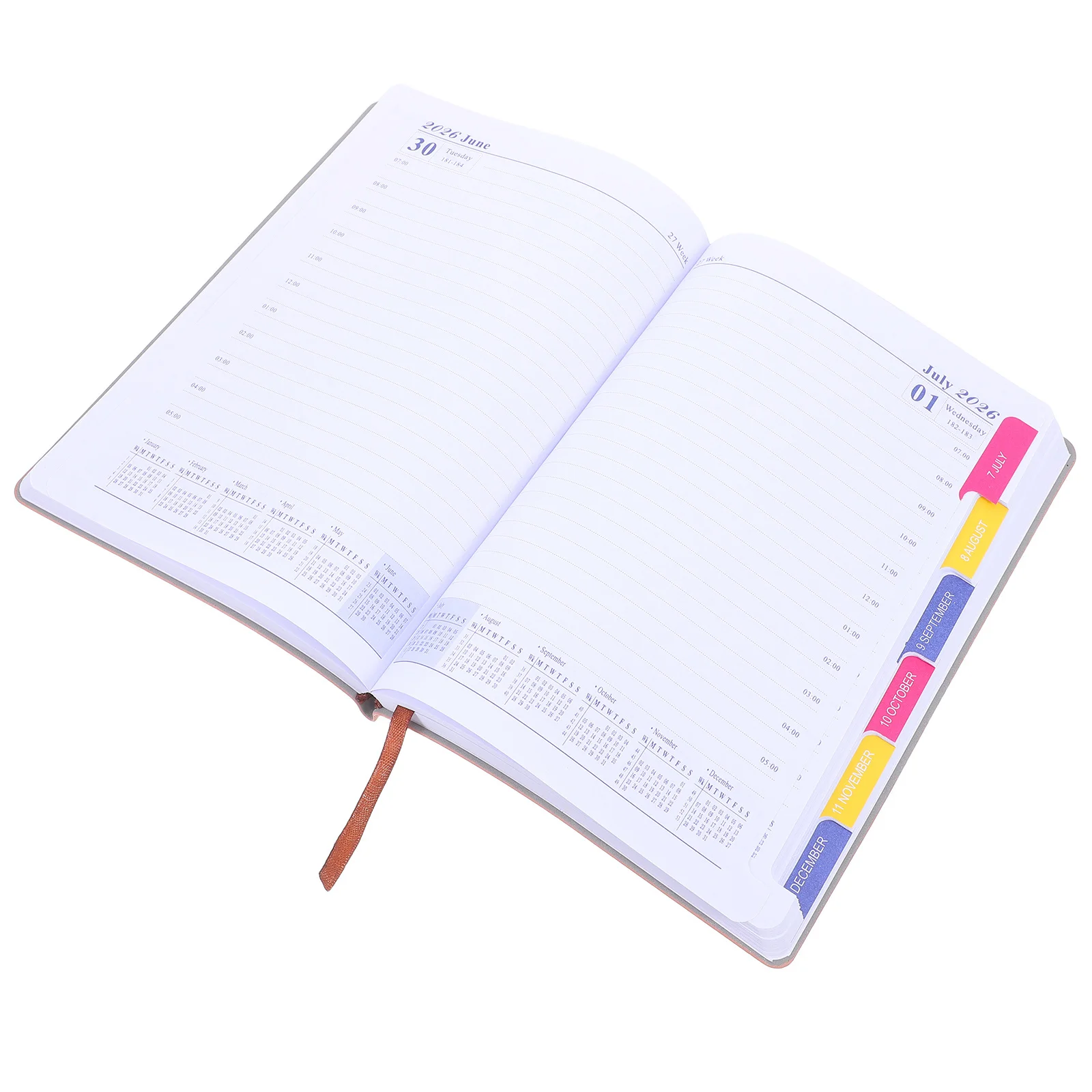 2026 데일리 플래너 A5 하드커버 월간 주간 오거나이저 북 학교 사무실 가정용 휴대용 일정표 저널 캘린더