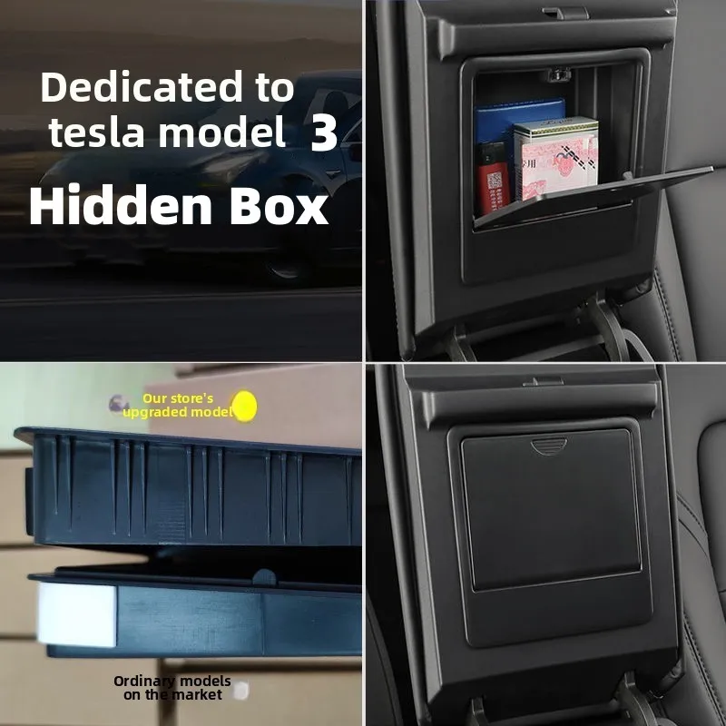 Voor Tesla Model 3 2017 2018 2019 2020 2021 2022 2023 Auto Middenconsole Opruimen Lade Armsteun Case verborgen Opbergdoos Accessoires