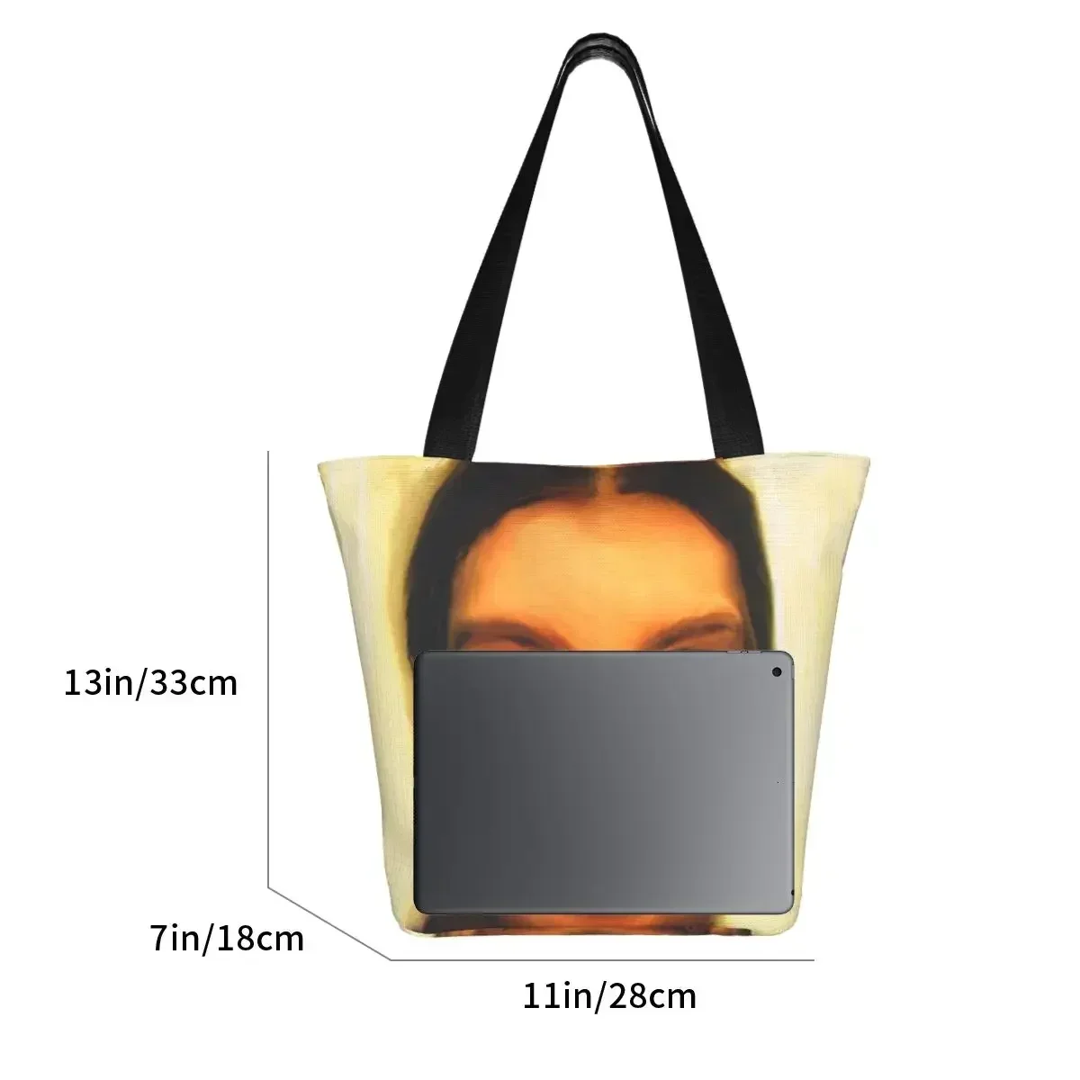 Funny Printed Aphex Twin Shopping Tote Bag Portable Canvas Shopper Shoulder Handbag