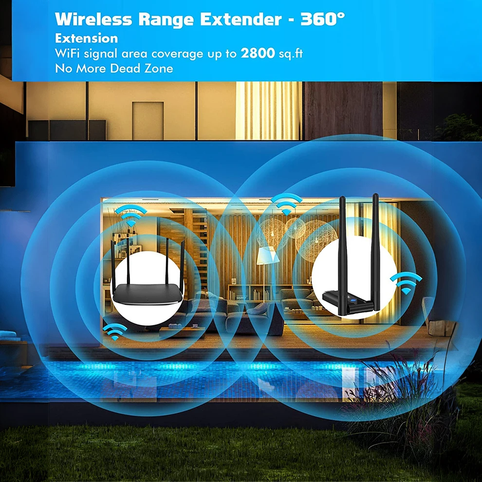 300Mbps Wireless USB Wifi Repeater Extender 2.4G WiFi Signal Amplifier Booster Long Range Wi-Fi Router Home Network Extension