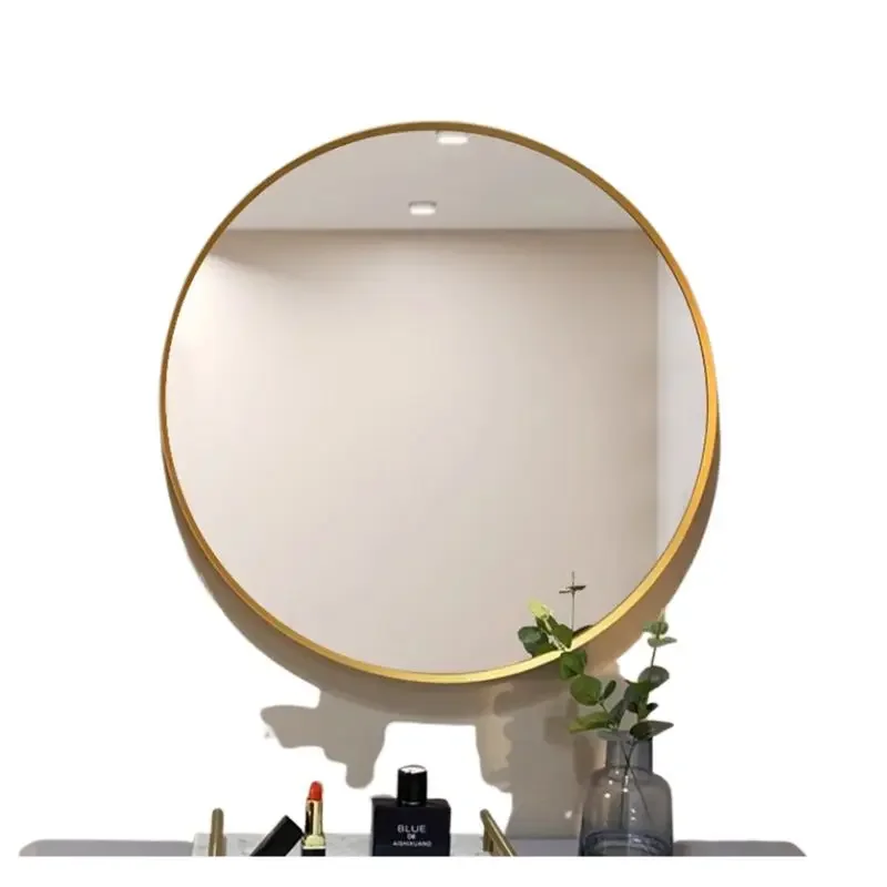 

Fixtures Mounted Bathrooms Mirror Shelf Hanging Nordic Round Shower Miroir Shaving Aesthetic Bedroom Miroir Mural Ornament