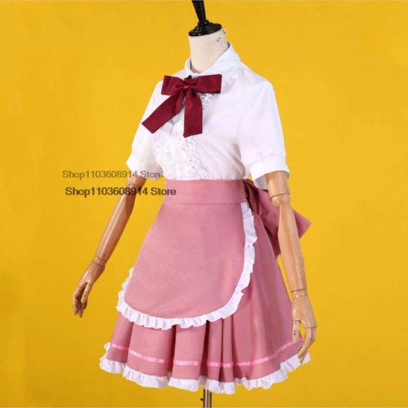 Anime Chobits Chapel Cosplay Costume pour femme, perruque rose, robe de femme de chambre, accessoires Lolita, sexy Kawaii, Halloween, fête d'anniversaire, trempé