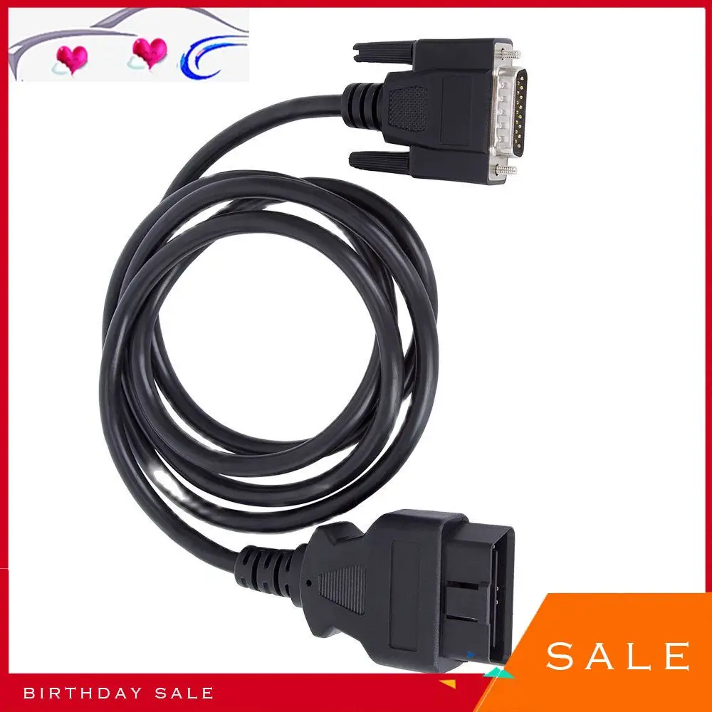 16pin Obd2 Male To Male Extension Cable Db15 To Vga Cable Extension Cable Car Diagnostic Extender Cable 156cm