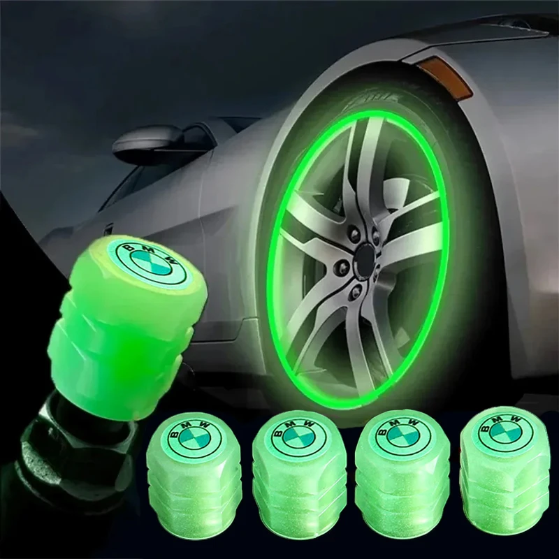 4Pcs Luminous Stem Caps Cover Tire Valve Nozzles Car Accessories For BMW X5 E53 E36 E39 G20 F01 Z3 F900 GS F30 F40 F10 E90 F20