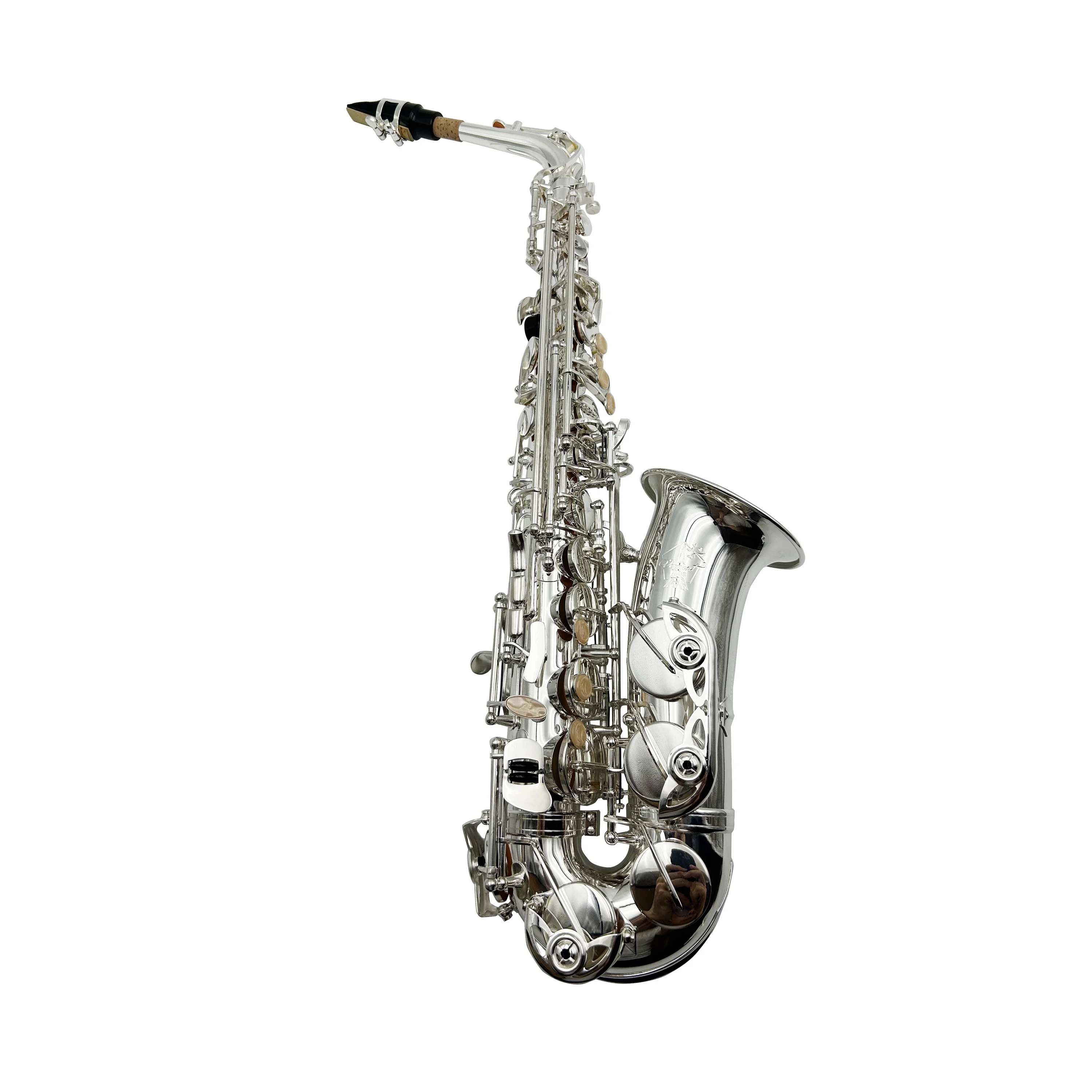 Silver EB Tone Brass Alto Saxophone With Adjustable High-grade Waterproof Case JYAS102S [Customization Required]