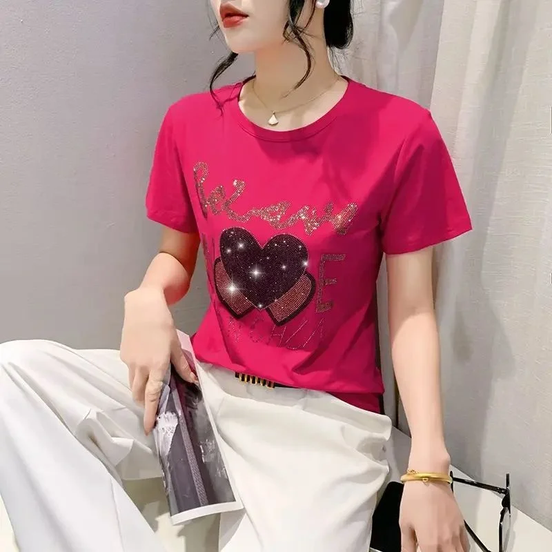 

Faionable Diamond Pattern Ironing T-irt ort-Sved Women's Top Ele Casual Wear Perfect for Winter Season