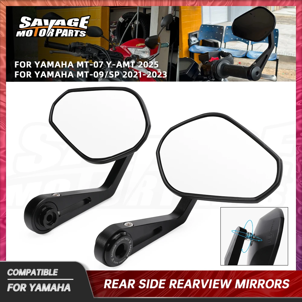 

2025 MT07 Rearview Mirrors For Yamaha MT-09 MT09 SP 2021-2023 Motorcycle Accessories 360 Degree Adjustable Rear View Mirror Side