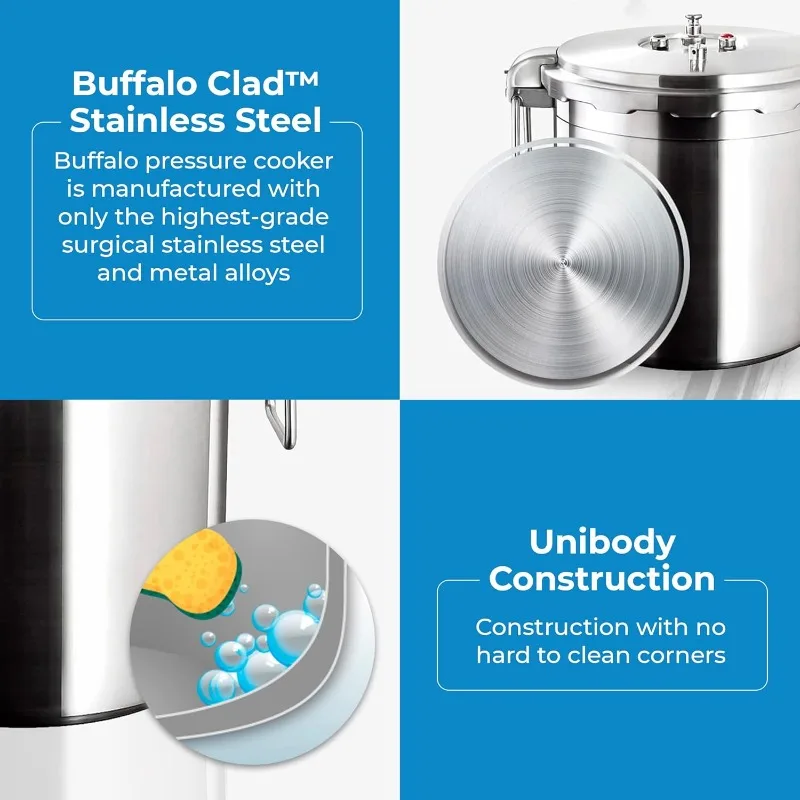 Pentola per conserve grande in acciaio inossidabile da 32 litri con coperchio per uso commerciale - Pressa per piano cottura facile da pulire