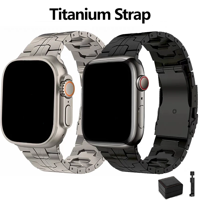 

Titanium Strap for Apple Watch Ultra 49mm 45mm 44mm 41mm 40mm 38mm 69g Business Bracelet Watchband for iWatch 8 7 6 SE 5 4 3 2