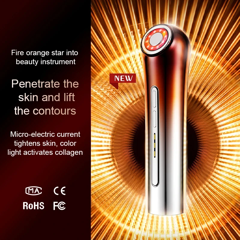 Machine de raffermissement de la peau RF-appareil Anti-âge 3 en 1 avec microcourant et thérapie par la lumière rouge pour les rides, le lifting du visage et la peau Re