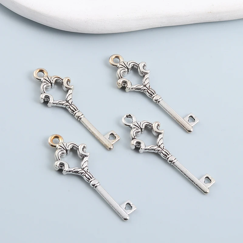 30pcs New Key Alloy Charms Silver Color Fashion Pendants For Making Handmade DIY Jewelry Accessories Crafts Findings image 2