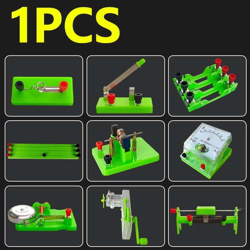 1 Ppcs physics and electricity experiment equipment accessories: lamp holder, switch, battery box, light bulb, ammeter, rheostat