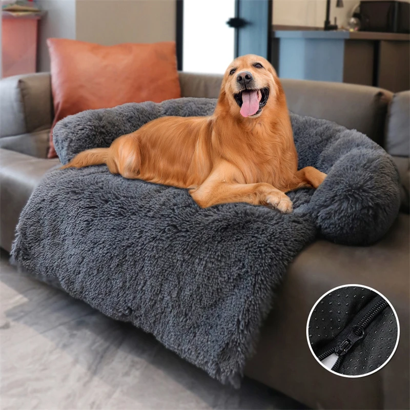 Colchoneta acogedora de felpa para mascotas, sofá para perros grandes y medianos, casa interior para gatos, cama grande para dormir para perros, perrera para cachorros M/L/XL/XXL