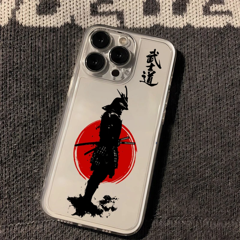 Casing bening Samurai wajah hantu Jepang, untuk Samsung A73 A72 A71 A55 A52 A51 A50 A35 A33 A32 A31 A30 A24 A23 A22 A13 A12 A05 5G penutup