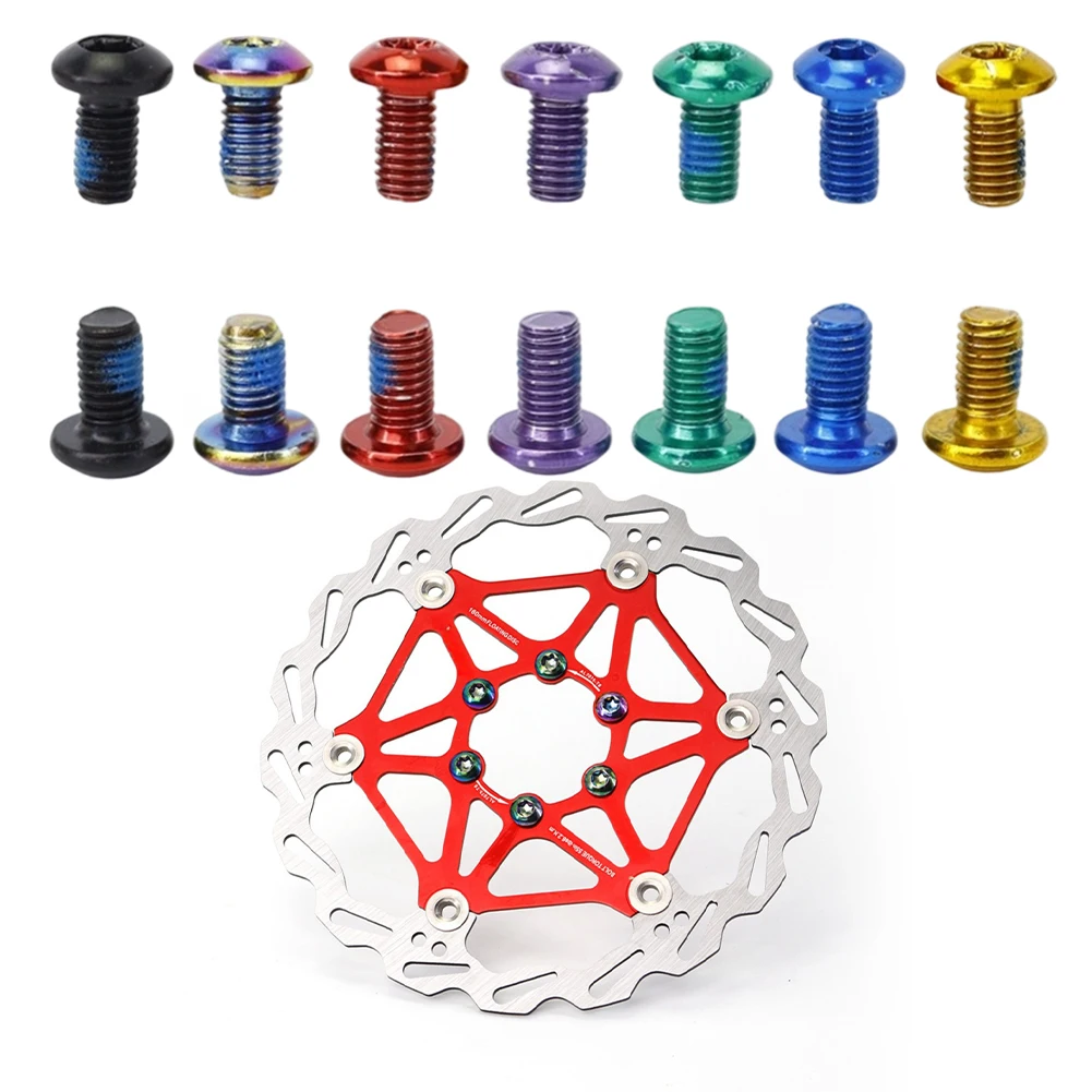 12pcs Bicycle Brake Disc Fixing Bolts M5x9mm Steel Disc Mounting T25 Torx Screws Replace Parts Cycling Accessories