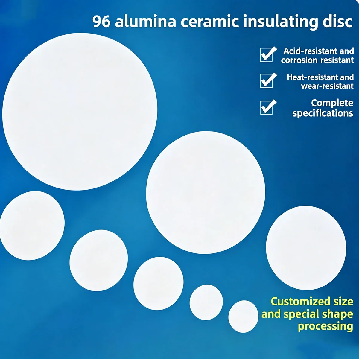 

Corundum Round Sheet Insulating Heat Dissipating High Temperature Wear Corrosion Resistant Gasket Cust 96 Alumina Ceramic Disc