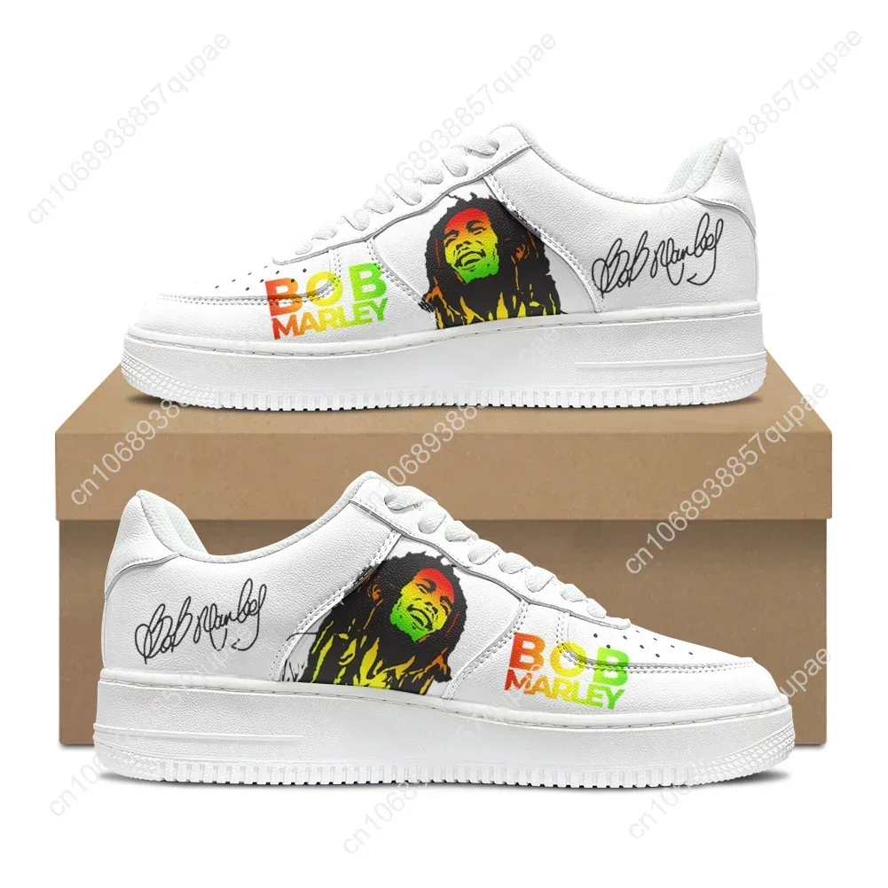 

Bob Marley Reggae Rasta Music Singer Shoes AF Basketball Mens Womens Running Sports Flats Force Sneakers Lace Up Custom Shoe