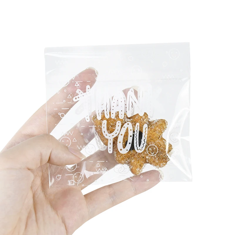 100pcs/lot Clear Thank You Candy Cookie Bag Plastic Transparent Baking Bag For Wedding Birthday Favor Party Gift Decoration