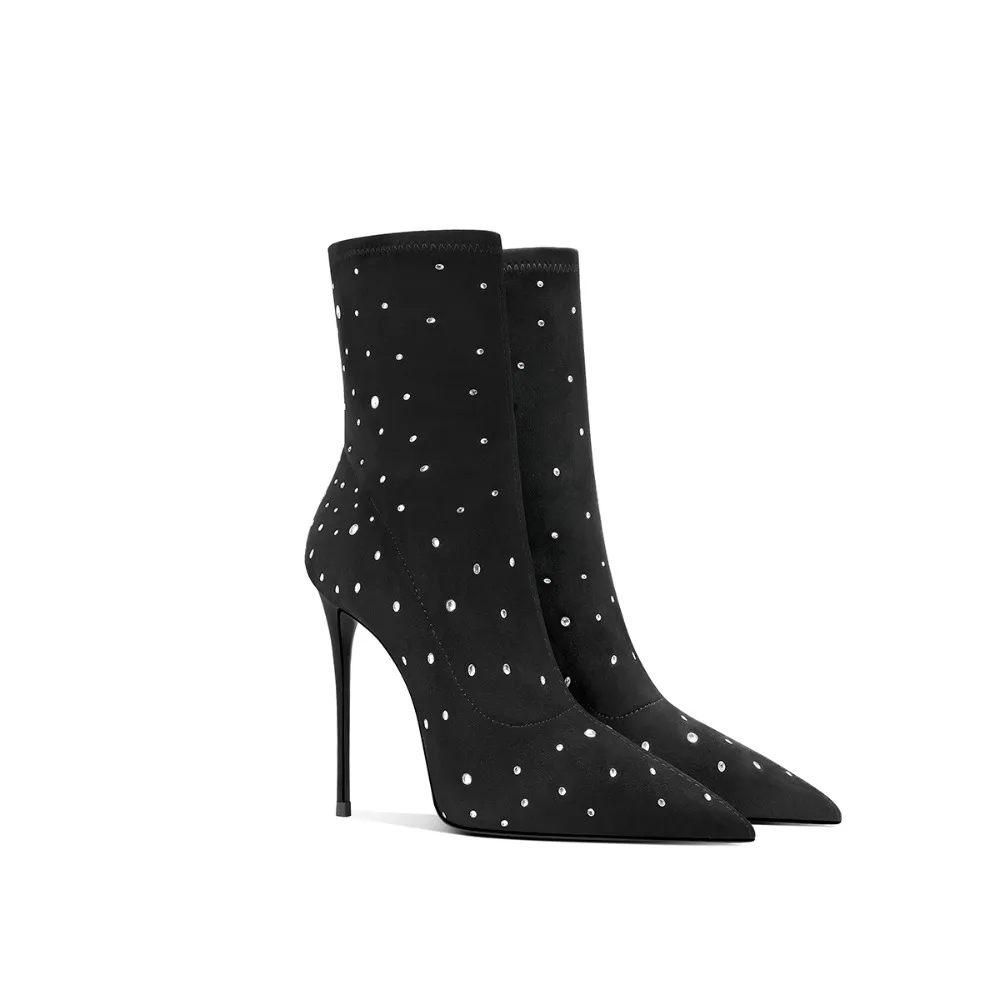 

Black Ankle Boots Women Fashion Comfortable Shoes Winter Boots Casual Sheepskin High Heels Shoes