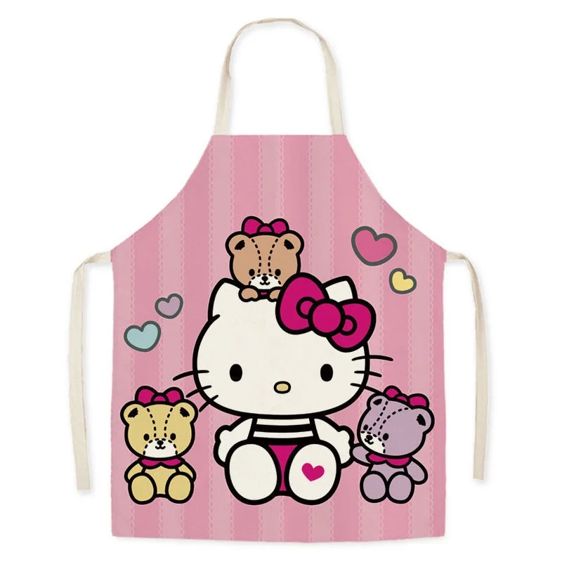 Kreskówka śliczne Sanrio Hello Kitty fartuch Kawaii fartuch dla rodziców i dzieci kuchnia gotowanie pieczenie przeciwporostowe narzędzie do