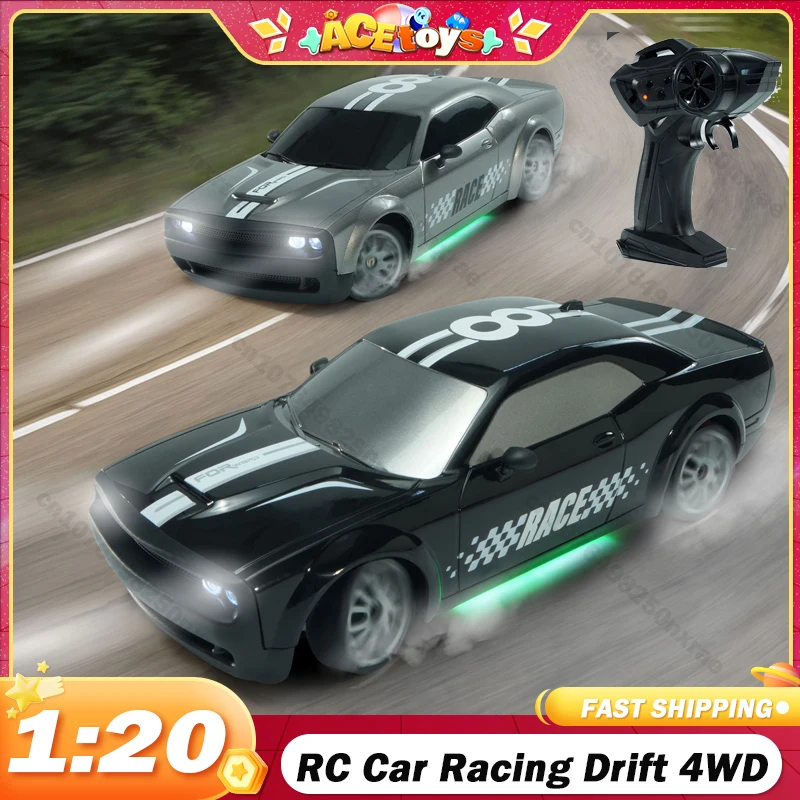 

RC Car Racing Drift 1/20 4WD 2.4G Remote Control Car with Light High Speed Four Wheel Drive Radio Controlled Mini Car Model Gift