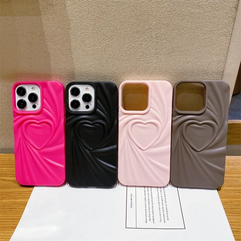 Cute and Colorful Love Soft Shell for iPhone 15 14 13 12 11 Pro Max Case Anti drop Protection Cover Bumper