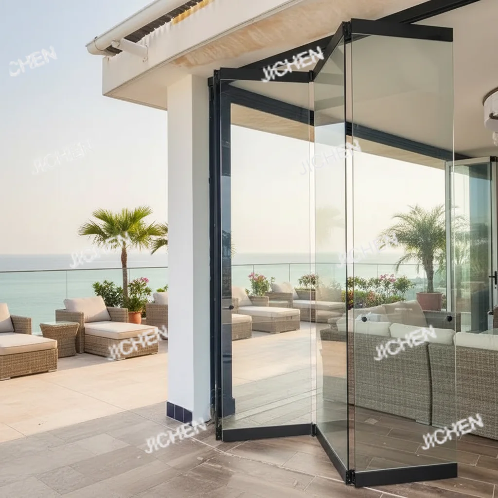 

Frameless Folding Glass Door, Organ-type Partition Wall, Balcony Sliding Folding Glass Door Customization