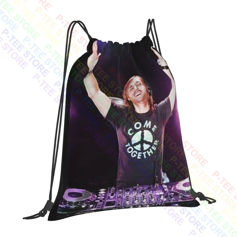 Dj David Guetta 1,Col Rond,Homme ,Cadeau Drawstring Bags Gym Bag School Beach Bag Lightweight Multi-function