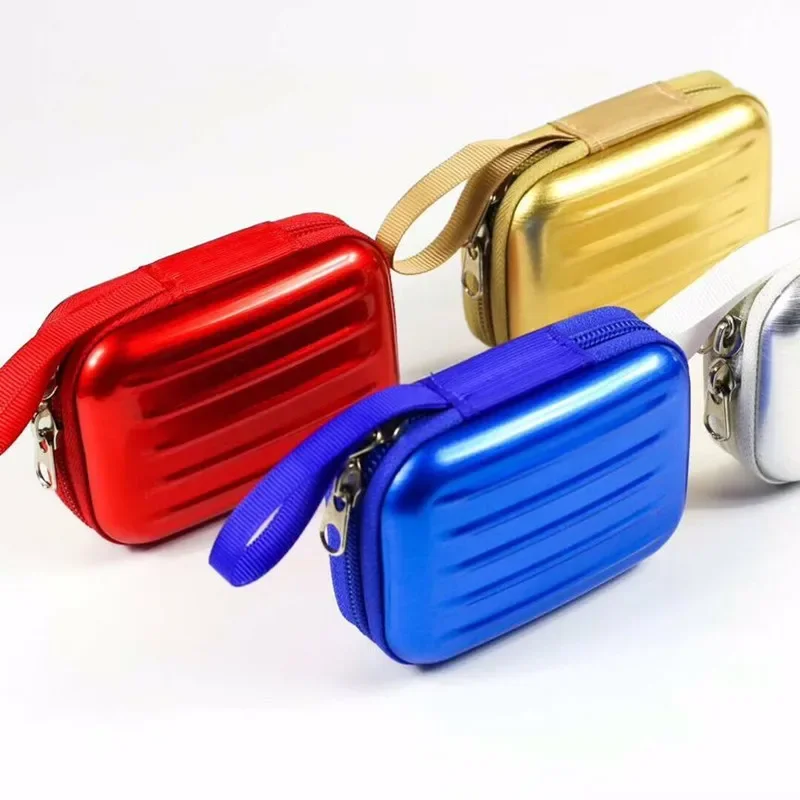 1PCS Colorful Headphone Protective Coin Storage Box for Travel Zipper Mini Data Cable Coin Money Case Container Bag