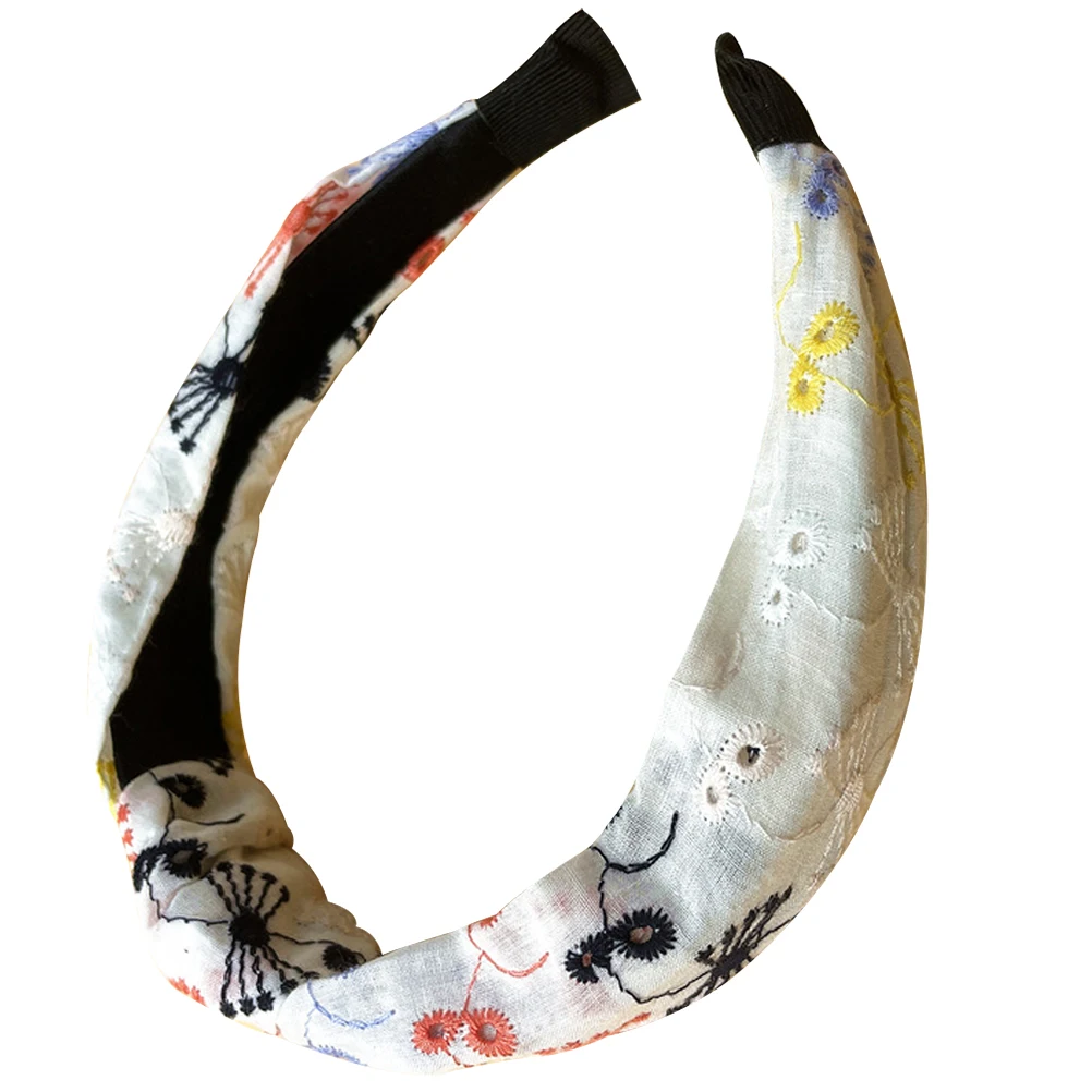 

Wide Headbands for Women Girls Knotted Hair Accessories Western Style PU Decorative Beads Middle Knot Hair Band Trendy