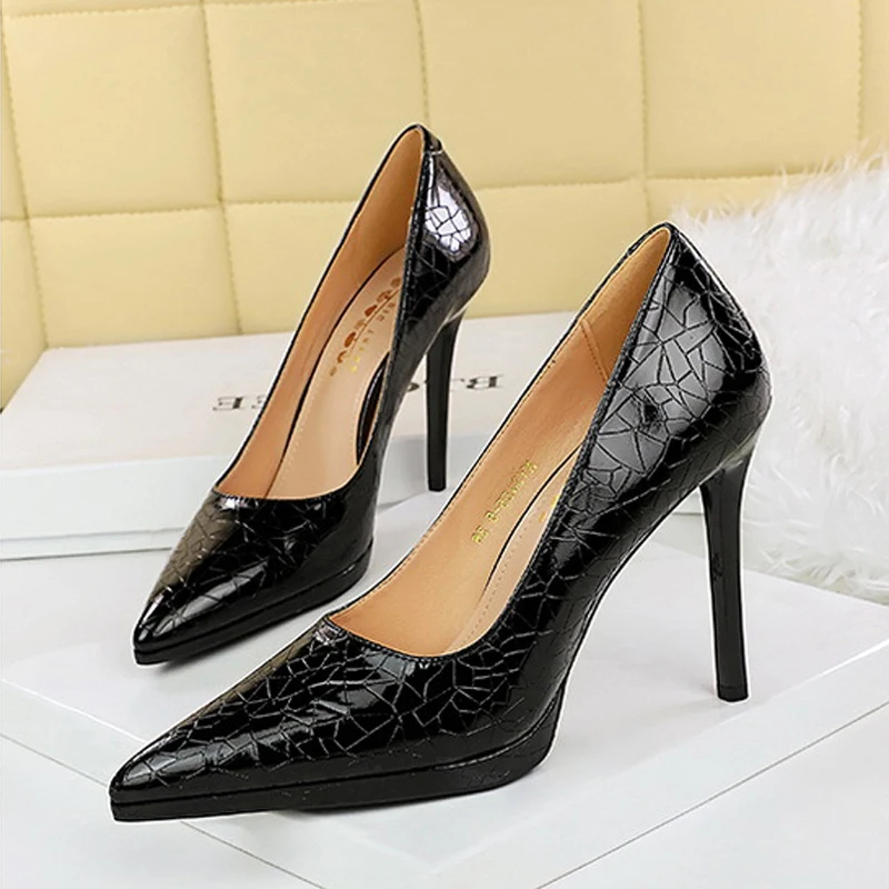BIGTREE Spring Fashion Silver Gold Pointed Toe Woman Pumps Platform Thin Heels Party Ladies Shoes Zapatillas De Mujer