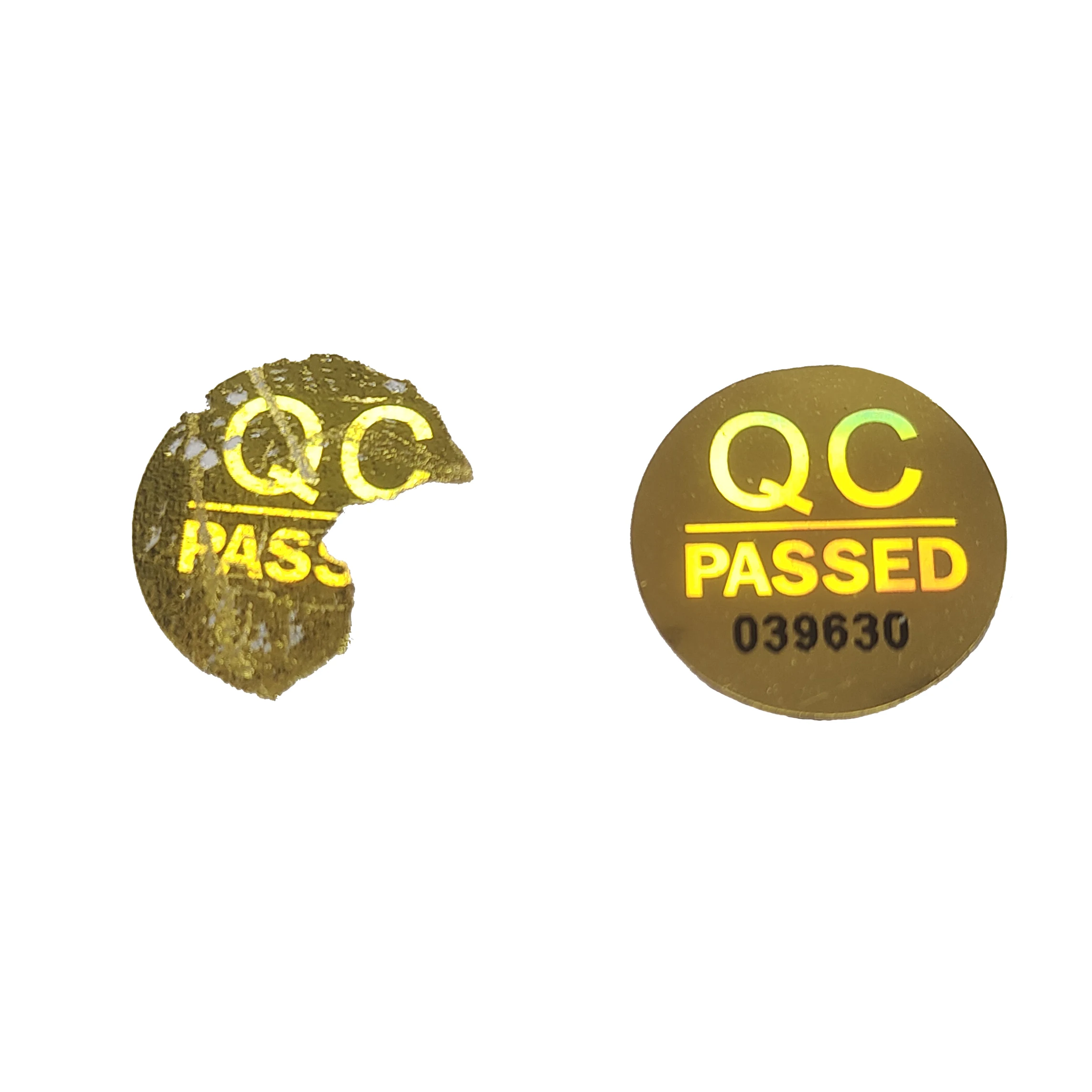 100pcs 12mm Hologram QC Passed Label Continuous Serial Numbers Disposable Security Seal Anti-counterfeit Impossible to Copy