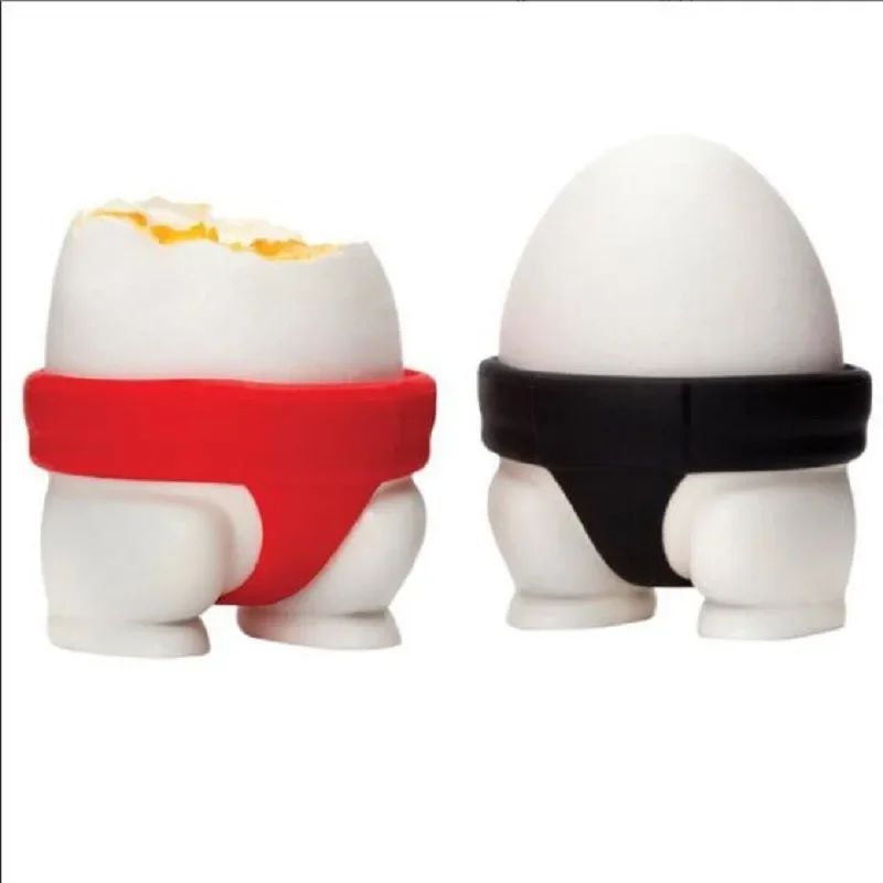 Creative Personality Transformation Silicone Mold Sumo Egg Mop Holder Small Kitchen Tool Set of 2 Interesting Novel Food Items