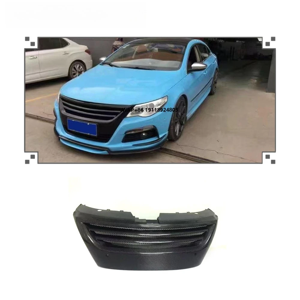 

High Heat Resistance Carbon Fiber Front Bumper Upper Grille Grill Black for VW Passat CC 2009-2012