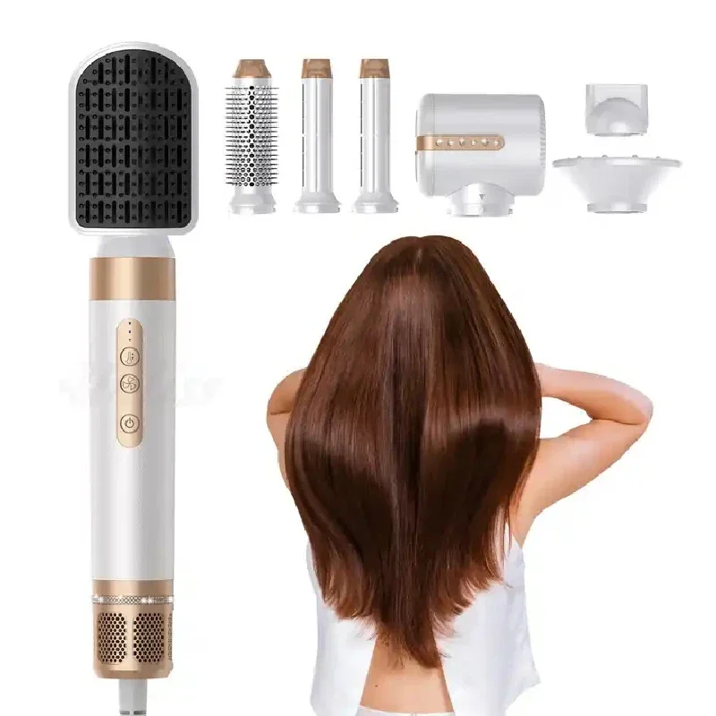 Professional Hair Dryer 7 in 1 Hair Styling Tools Gift Set Hairs Strightener Brush 110000RPM Motor High Speed Ionic Hair Dryer