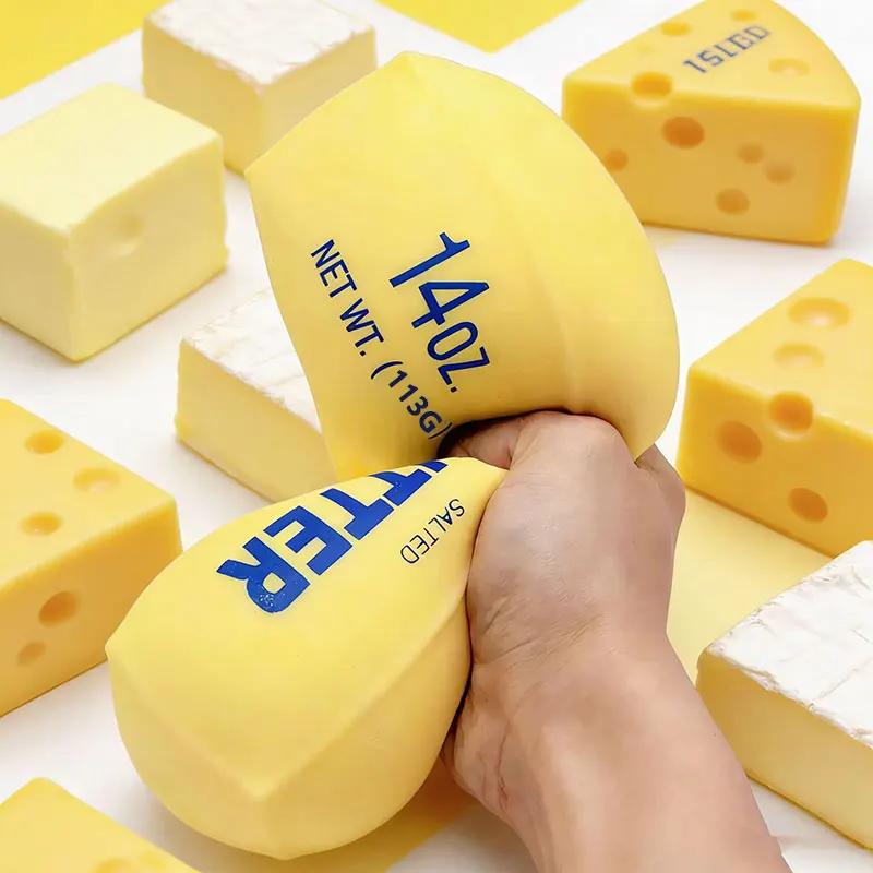 Butter-Stick Squishy Fidget Spielzeug Elastischer Käsestab Lustiges Quetsch-Scherzspielzeug Stress- und Angstlinderungsspiel