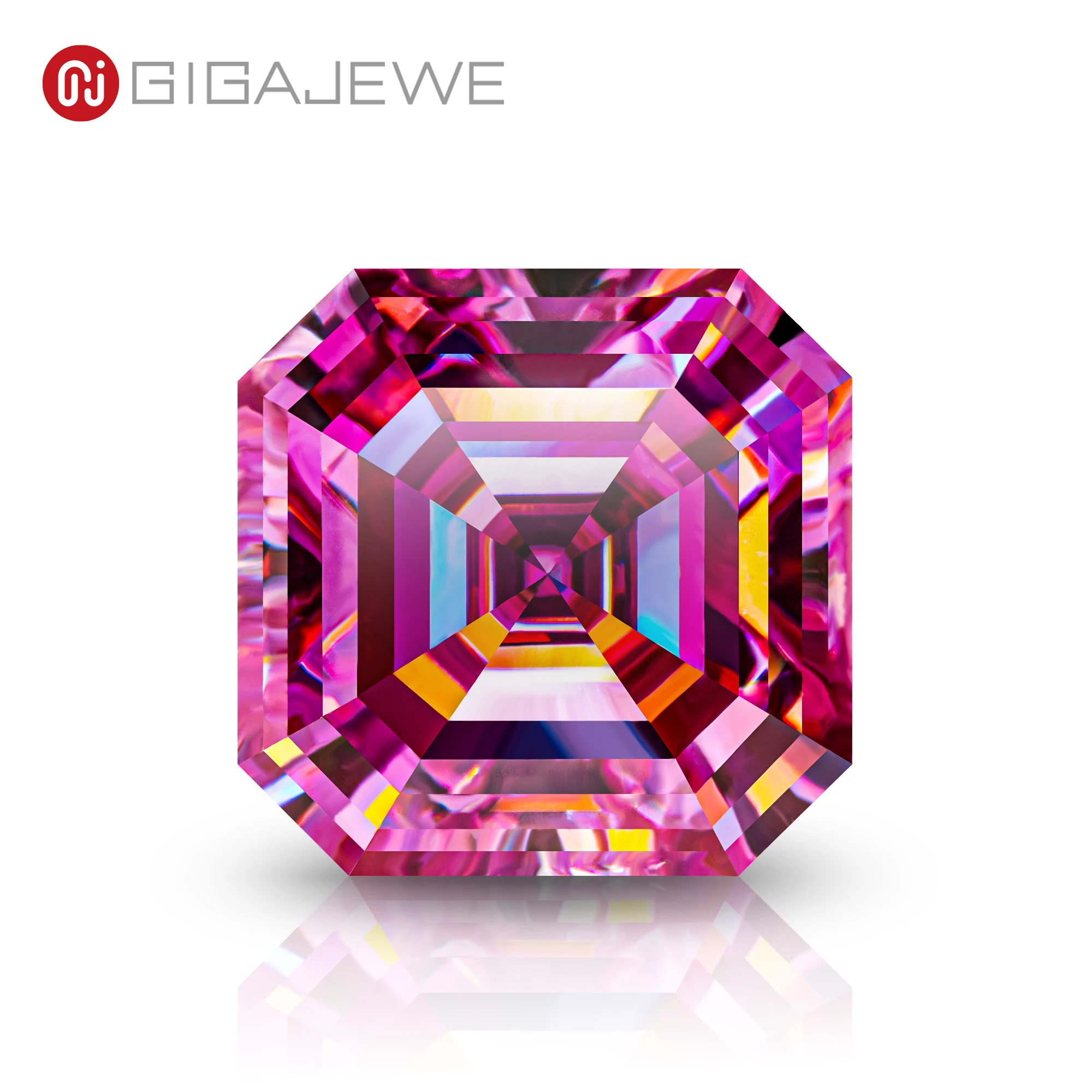 

GIGAJEWE Moissanite ручная резка Asscher Nova розовый цвет VVS1 Премиум драгоценные камни свободные алмазные испытания Пройденный драгоценный камень для изготовления ювелирных изделий