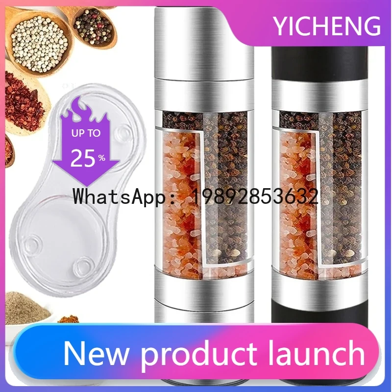 

LYY Salt and Pepper Grinder 2 in 1 Manual Stainless Salt Pepper Mills with Adjustable Ceramic Grinding Spice Mill Kitchen Tool
