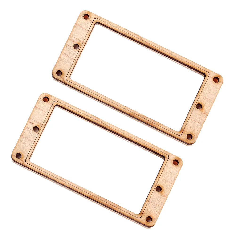 2pcs Maple Wood Plastic Slanted Double Coil Electric Guitar Pickup Ring Humbucker Frame Mounting Ring with 8 Screws GB305I (Khak