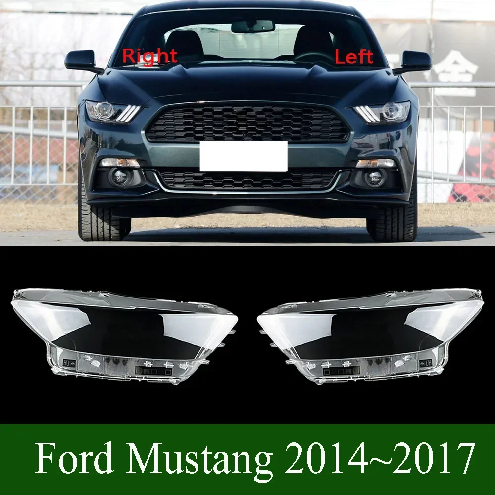 

For Ford Mustang 2014~2017 Car Accessories Headlight Lens Cover Headlamp Shell Transparent Lampshade Plexiglass