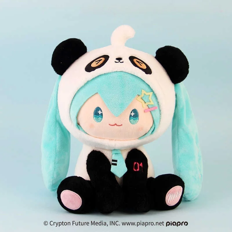 

23cm Hatsune Miku Peripheral Kawaii Bamboo Sound Version Plush Toy Doll Cos Panda Dress Up Doll Pillow Ornaments Collection Gift