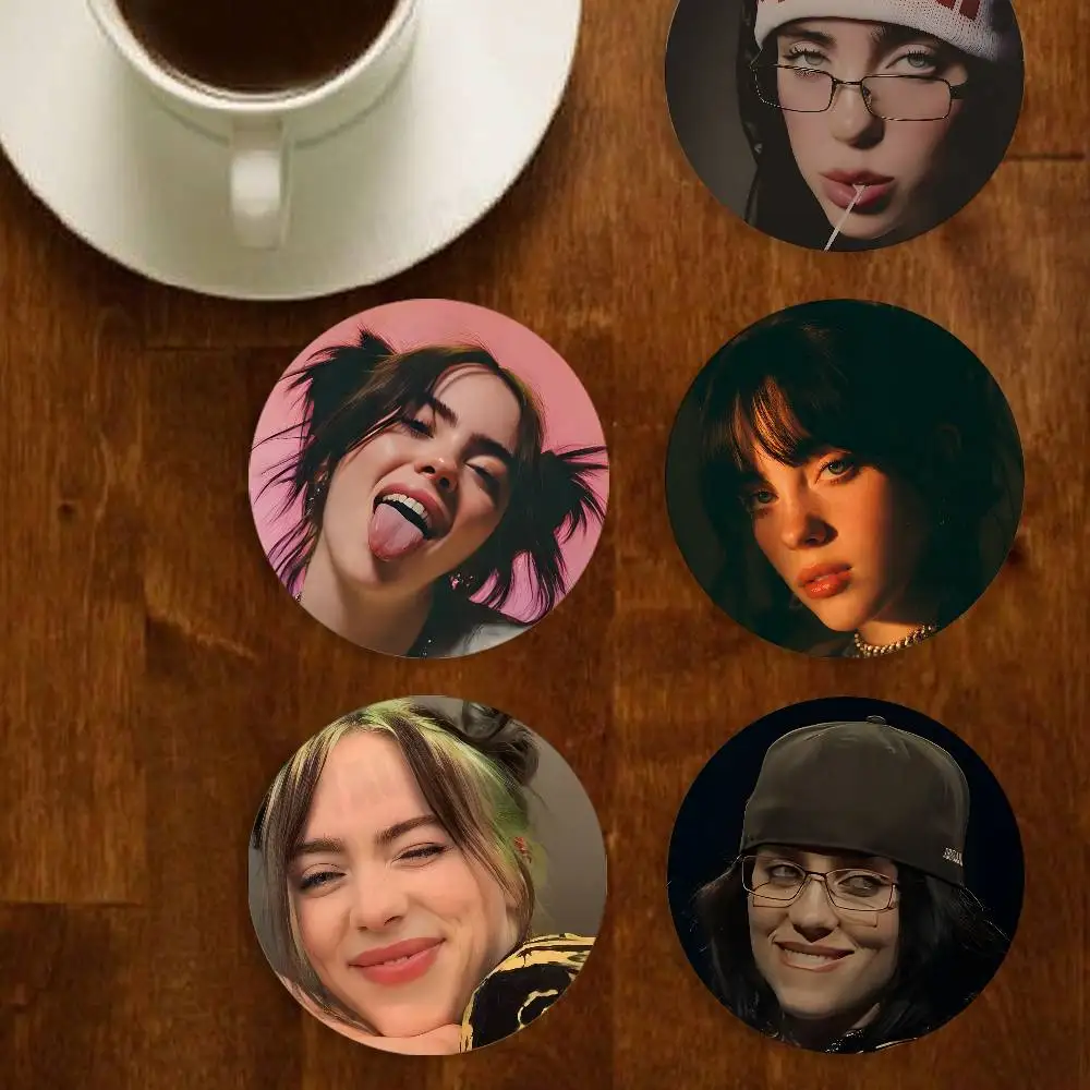 

Hot Burning Singer B-Billies Series Wooden Coaster Round Anti-Scald Anti-Slip Properties for Home Use Tabletop Coffee shop Decor