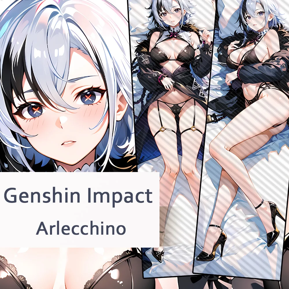 Genshin Impact Arlecchino Dakimakura 2WAY Hugging Body Pillow Case Anime Otaku Pillow Cushion Cover Xmas Gifts