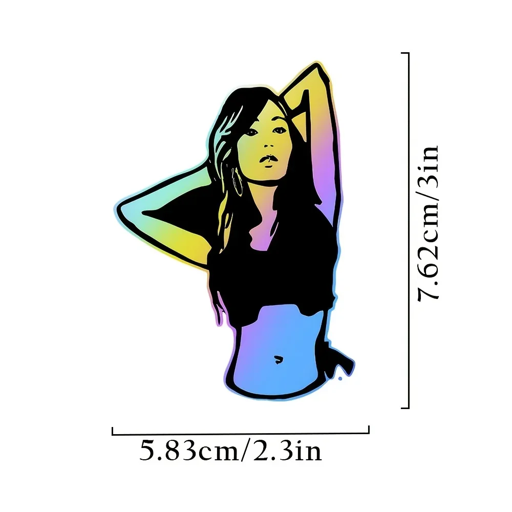 Decalcomania donna olografica unica da 1 pezzo - Design distintivo dal tema alla moda per articoli - Accessorio in vinile durevole impermeabile Chic Vibe